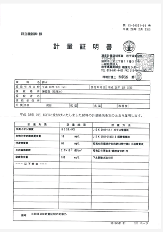 計量証明書