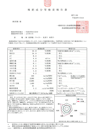 堆肥成分等検査報告書