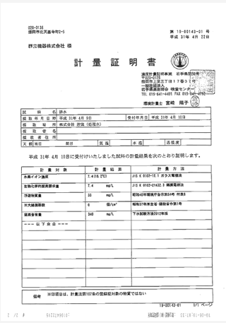 計量証明書